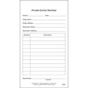 Private Carrier Manifest
