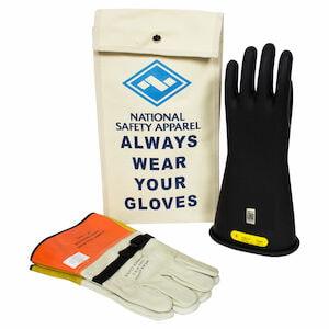 Enespro® Class 2 Voltage 14” Black Glove Kit with Flame Resistant Knit Liner Glove