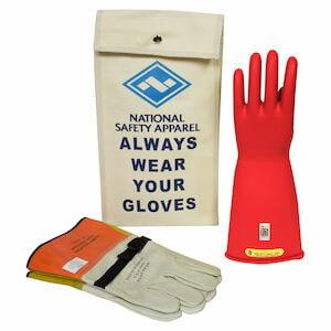 Enespro® Class 2 Voltage 14” Red Glove Kit with Flame Resistant Liner Glove
