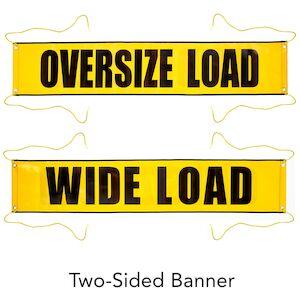 Vinyl Wide Load/Oversize Load Banner w/ Grommets for Ropes